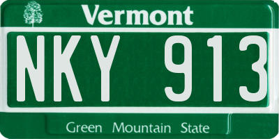 VT license plate NKY913