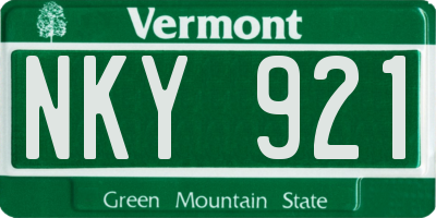 VT license plate NKY921