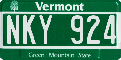 VT license plate NKY924