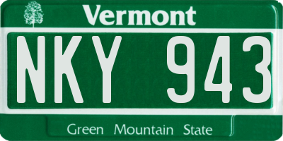 VT license plate NKY943