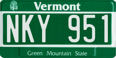 VT license plate NKY951
