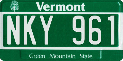 VT license plate NKY961