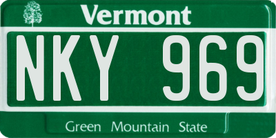 VT license plate NKY969