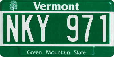 VT license plate NKY971