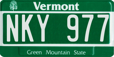 VT license plate NKY977