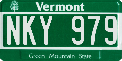 VT license plate NKY979