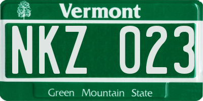 VT license plate NKZ023