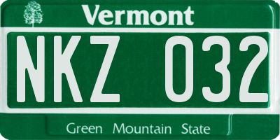 VT license plate NKZ032
