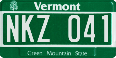 VT license plate NKZ041