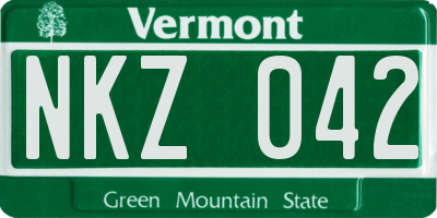 VT license plate NKZ042