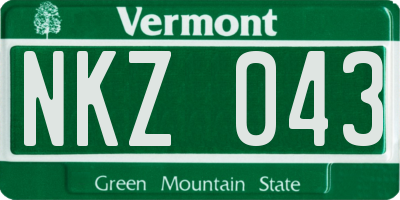 VT license plate NKZ043
