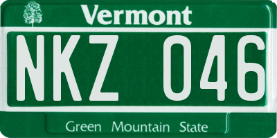 VT license plate NKZ046