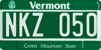 VT license plate NKZ050