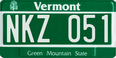 VT license plate NKZ051