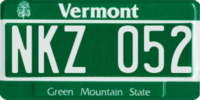VT license plate NKZ052