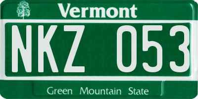 VT license plate NKZ053