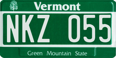 VT license plate NKZ055