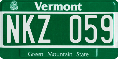 VT license plate NKZ059