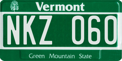 VT license plate NKZ060