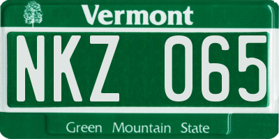 VT license plate NKZ065