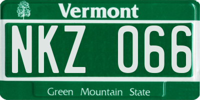 VT license plate NKZ066