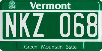 VT license plate NKZ068