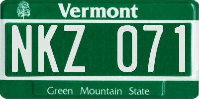 VT license plate NKZ071
