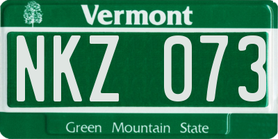 VT license plate NKZ073