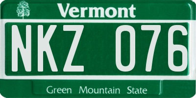 VT license plate NKZ076