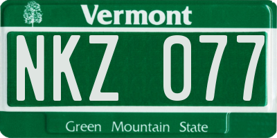 VT license plate NKZ077