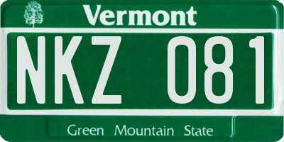 VT license plate NKZ081