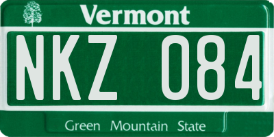 VT license plate NKZ084