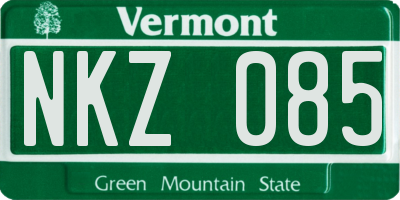 VT license plate NKZ085