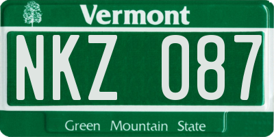 VT license plate NKZ087