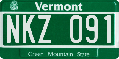 VT license plate NKZ091