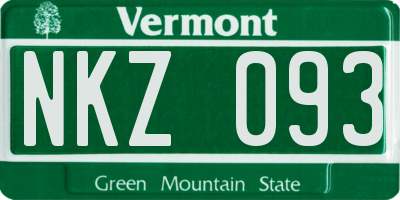 VT license plate NKZ093