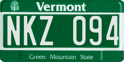 VT license plate NKZ094