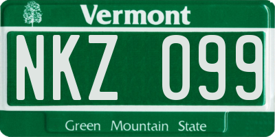 VT license plate NKZ099