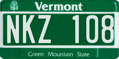 VT license plate NKZ108