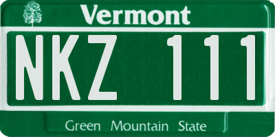 VT license plate NKZ111