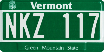 VT license plate NKZ117