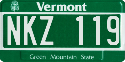 VT license plate NKZ119
