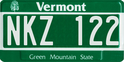 VT license plate NKZ122