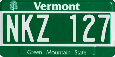 VT license plate NKZ127