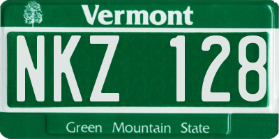 VT license plate NKZ128