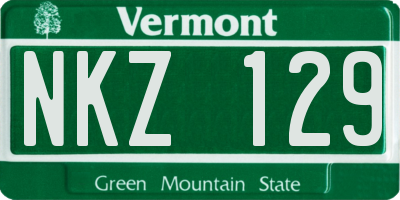 VT license plate NKZ129