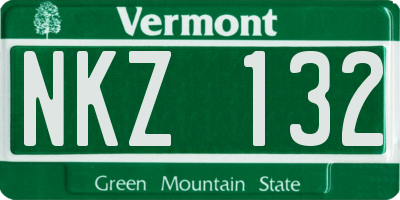 VT license plate NKZ132