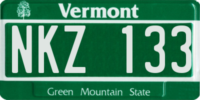 VT license plate NKZ133