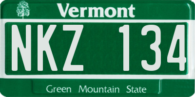 VT license plate NKZ134