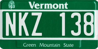 VT license plate NKZ138